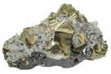 Cubic Pyrite Crystal Cluster with Quartz & Sphalerite - Peru #169654-1